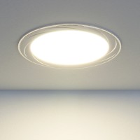 Встраиваемый потолочный светодиодный светильник DLR004 12W 4200K WH белый Elektrostandard